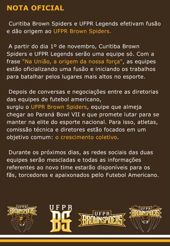 Nota Impressa UFPR Brown Spiders